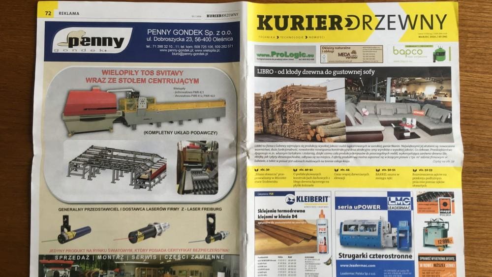 reklama Penny Gondek- układ wielopiły z urezadzeniem centrujacym